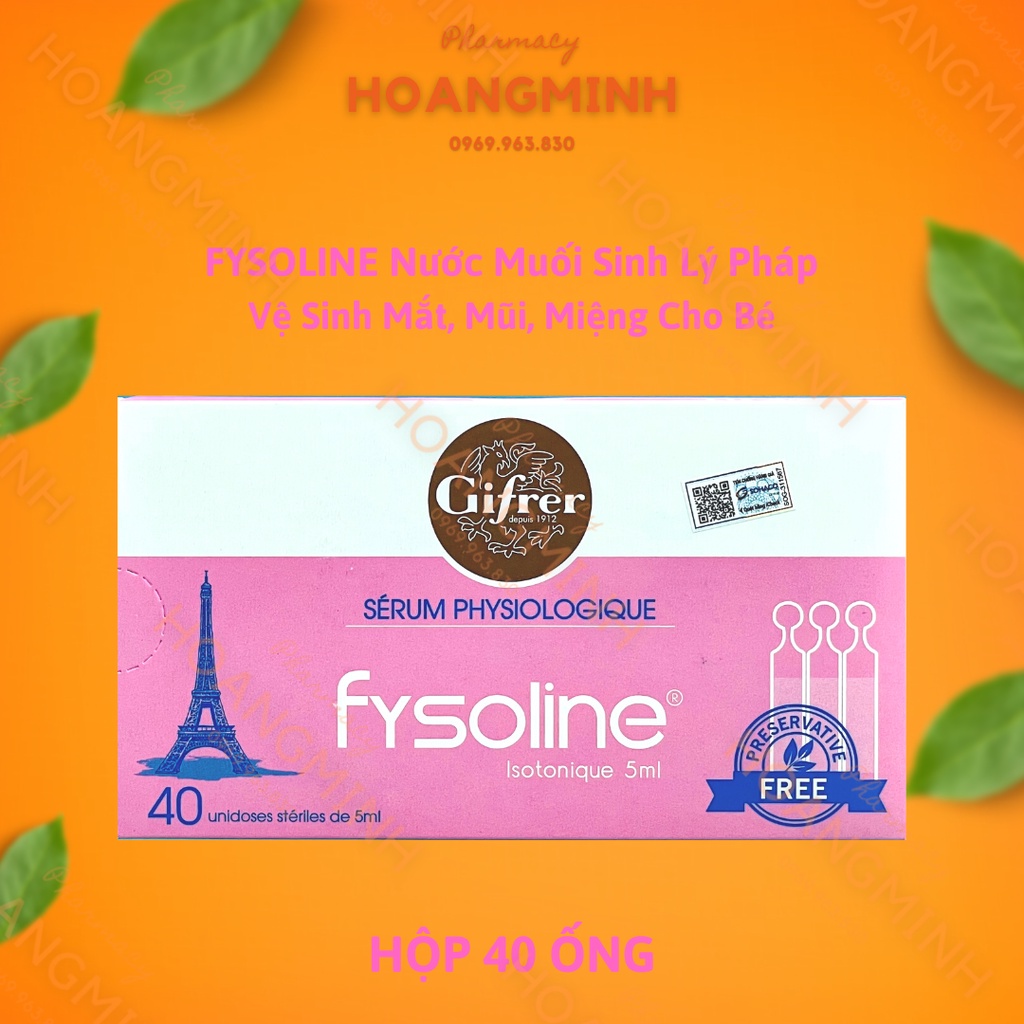 FYSOLINE  Nước Muối Sinh Lý Pháp - Vệ Sinh Mắt, Mũi, Miệng Hàng Ngày Cho Bé,Hỗ Trợ Nghẹt Mũi, V!êm Mũi