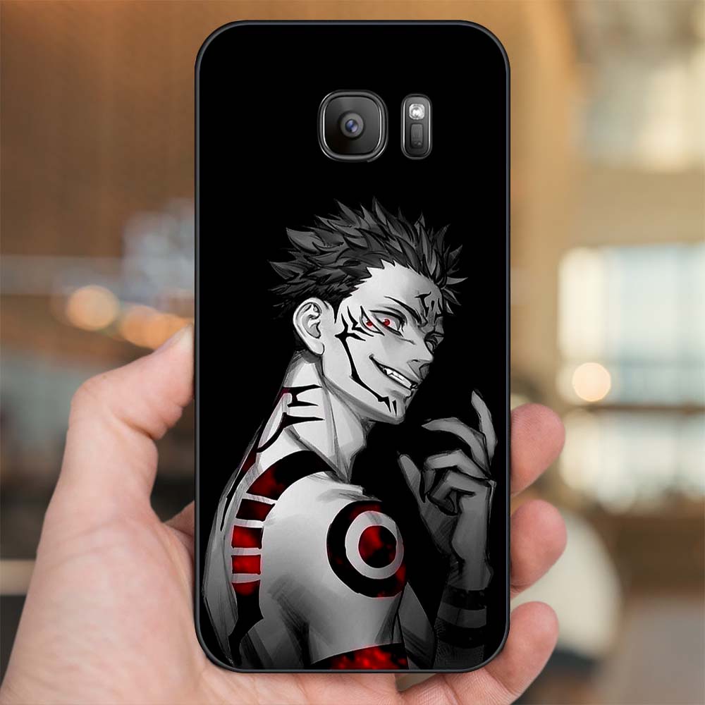 Ốp lưng Samsung S6, S6 Edge, S6 Edge Plus, S7, S7 Edge viền đen in hình Sukuna Yuji Jujutsu Kaisen Chú Thuật Hồi Chiến