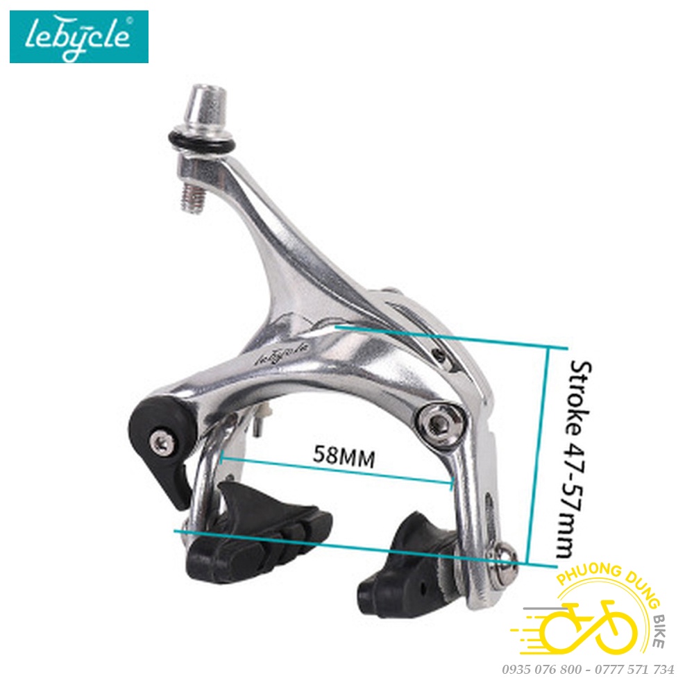 Bộ ngàm phanh thắng nhôm 3 lá xe đạp road LEBYCLE