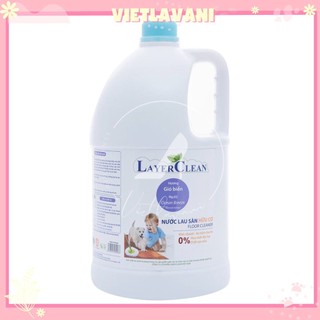 Nước lau sàn Hữu cơ Layer Clean 5 lít an toàn cho bé và gia đình, lau sàn gỗ không cong vênh