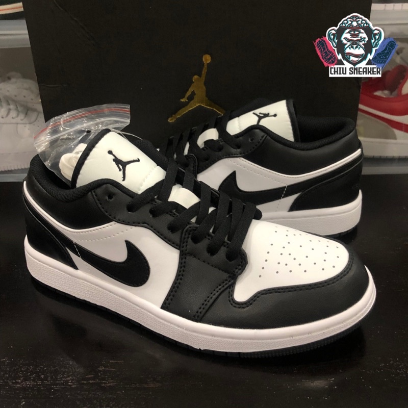 Giày sneaker jd1 cổ thấp đen trắng giày jordan 1 low black white phiên bản likeauth da bò