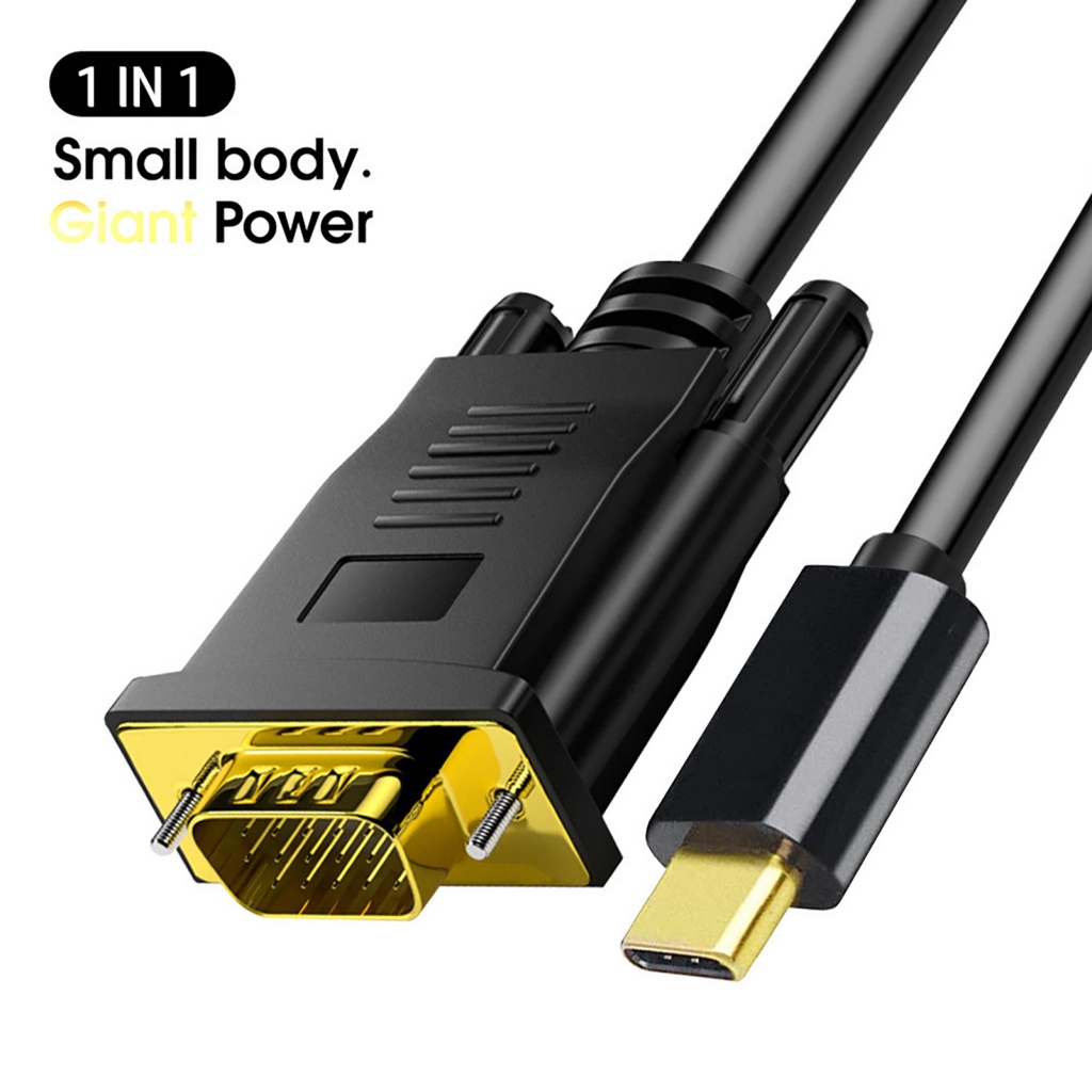 Cáp chuyển đổi LENOVO mini 1.8m độ phân giải cao 1080P Type-C 3.1 sang VGA USB-C cho máy chiếu