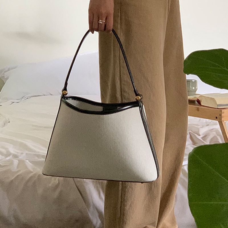 Ielgy Túi Xách canvas Đeo Vai Thời Trang Hàn Quốc Thiết Kế Hình Xương Cá Cho Nữ