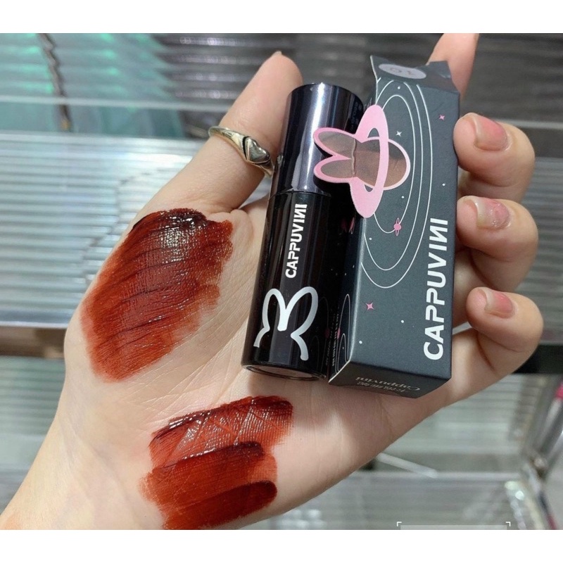 Son thỏ đen CAPPUVINI - Son tint lì màu số 10 VAMPY SIÊU HOT