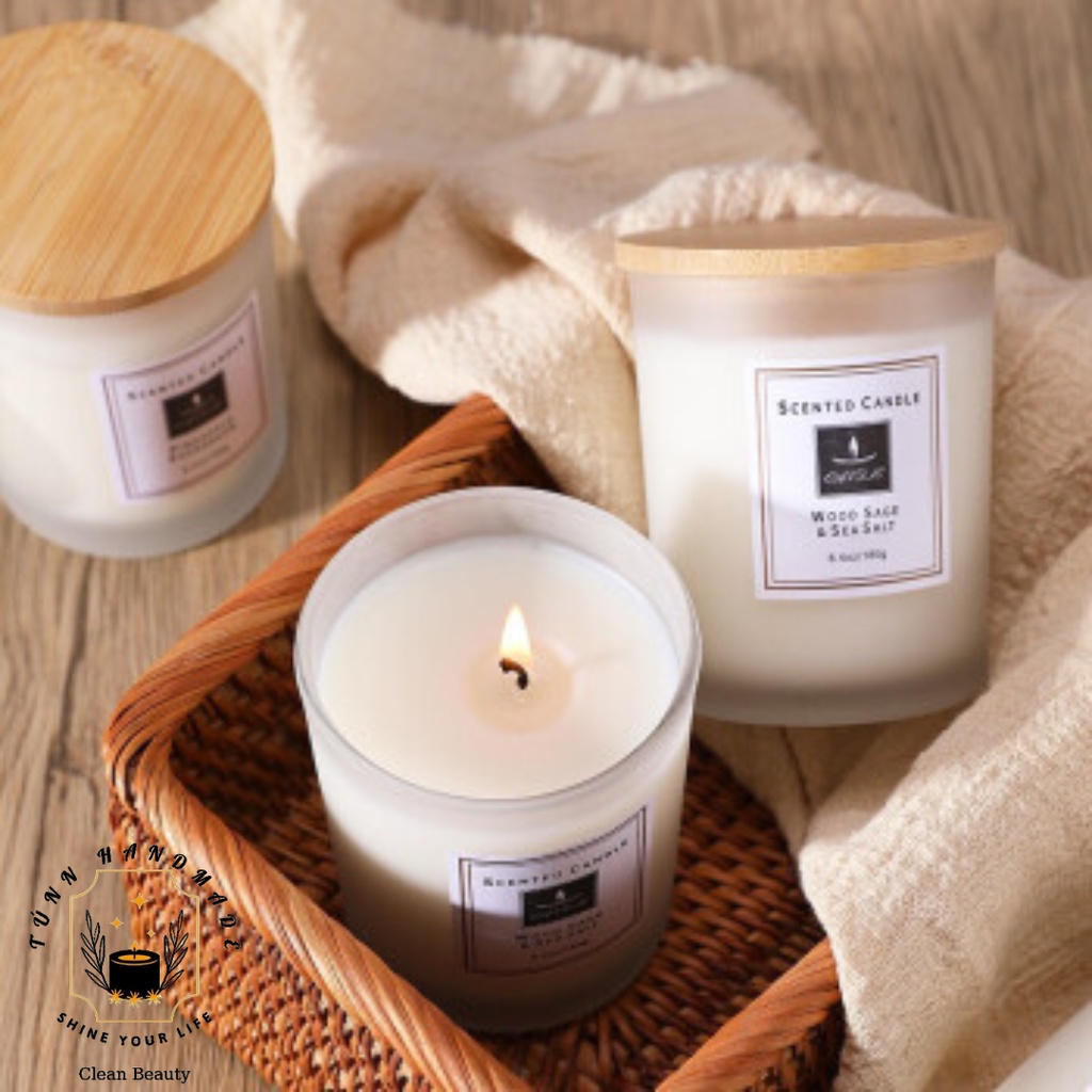 Nến Thơm Thư Giãn Sáp Dừa Tinh Dầu Nước Hoa 350Gram - Hộp Quà Tặng Decor Trang Trí Phòng