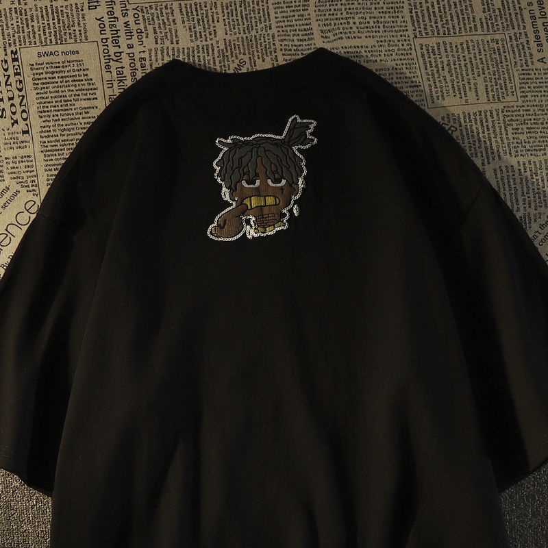 Áo Thun 100% Cotton Tay Ngắn Dáng Rộng Phong Cách Hip Hop Cho Nam