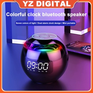 Loa bluetooth kiêm đồng hồ báo thức có đèn led xoay 360 độ°đồng hồ điện tử đèn led để bàn