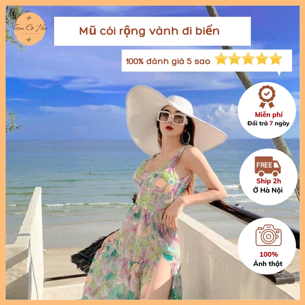 Mũ cói rộng vành nữ đi biển Tiệm Cô Hìn đi du lịch chụp ảnh cực đẹp ship 1h không lo hư hỏng lỗi 1 đổi 1