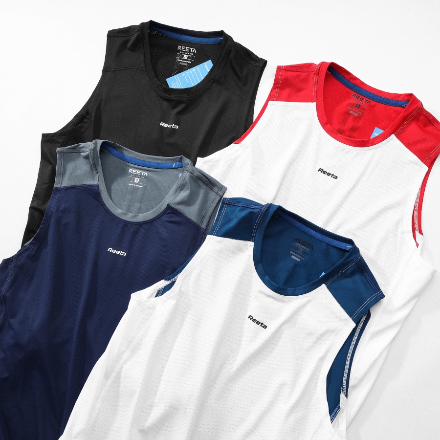 Áo ba lỗ thể thao nam tập gym chạy bộ Reeta vải thoáng mát thấm hút mồ hôi - A1880