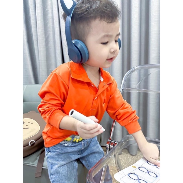 H303- set 3 áo polo bé trai dài tay mặc thu đông