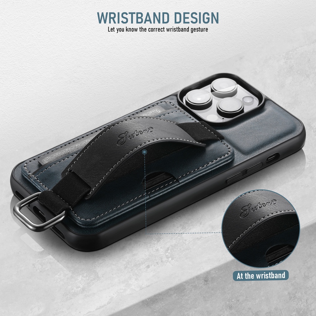 Ốp Điện Thoại Da Kèm Ngăn Đựng Thẻ Chống Sốc Cho iPhone 14 13 Plus Pro Max