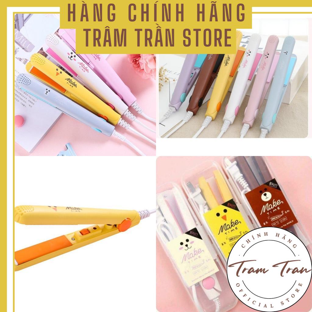 [Màu ngẫu nhiên] Máy uốn, duỗi tóc Mini 2in1 tạo kiểu nhỏ gọn có hộp đựng xinh xắn