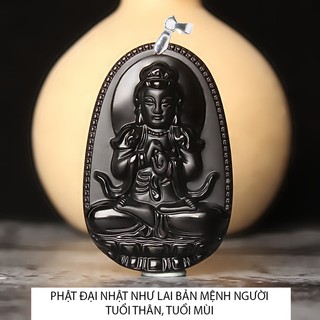 KÈM móc khuyên - Mặt phật bản mệnh người tuổi Thân, tuổi Mùi size 4.7cm x 3cm - Phật Đại Nhật Như Lai