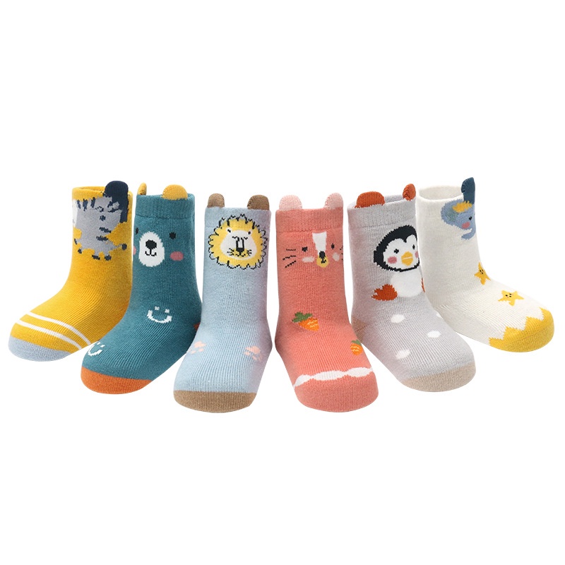 Vớ Cotton Thoáng Khí Chống Trượt Hình Tai Thỏ Dễ Thương Cho Bé 0-3 Tuổi
