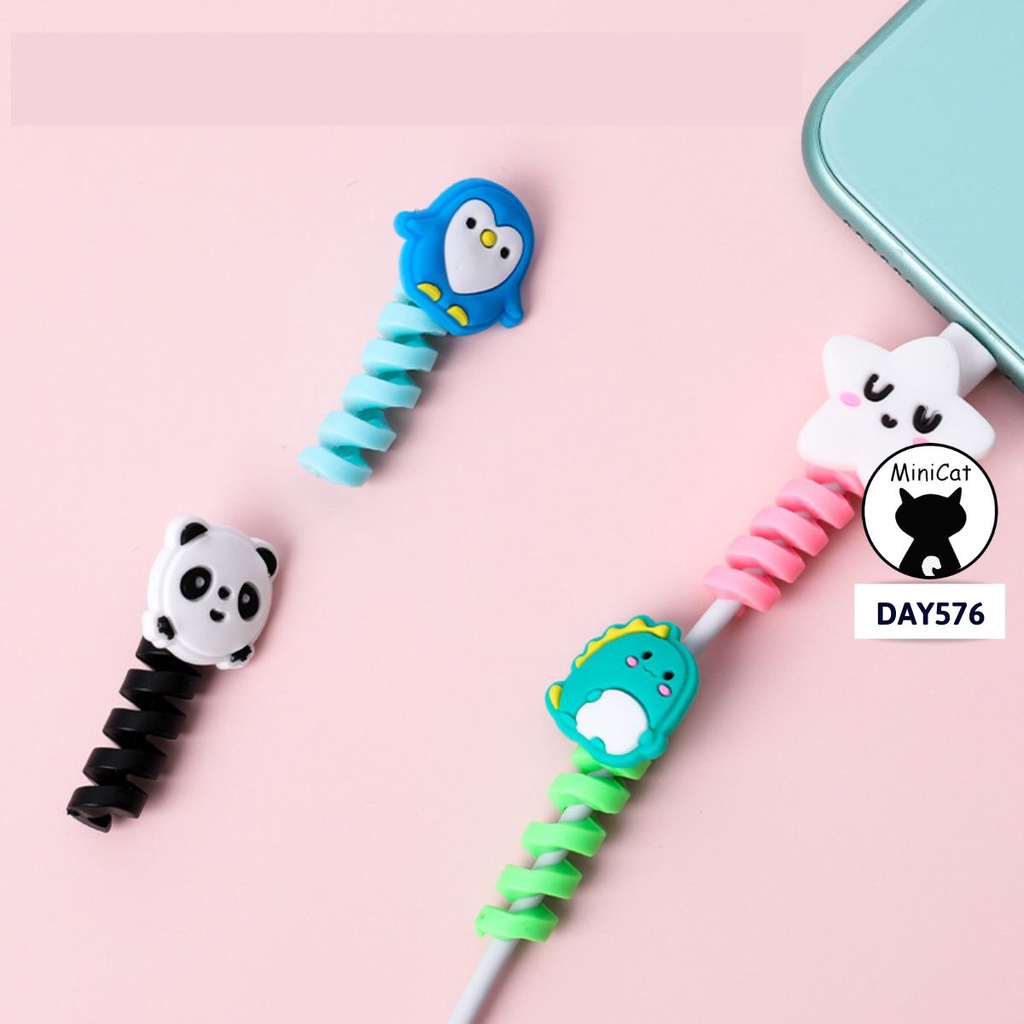 Dây quấn silicone cao cấp bảo vệ tai nghe, cáp sạc hình thú dễ thương, tiện lợi MiniCat DAY576
