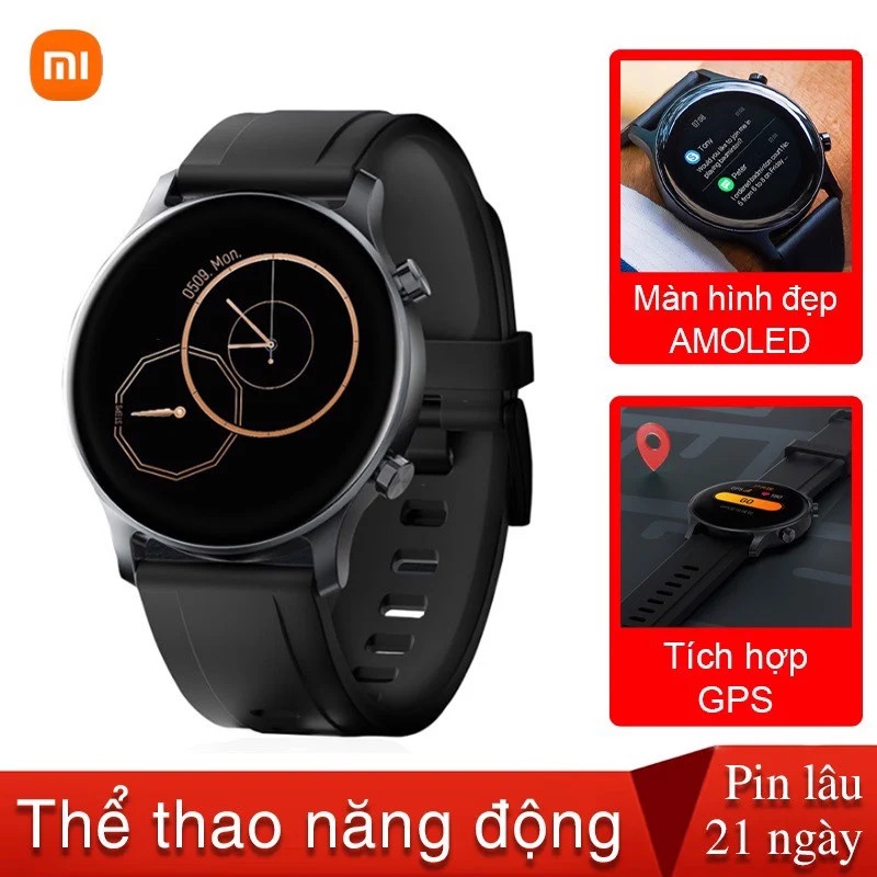 Đồng hồ thông minh Haylou RS3 LS04 màn hình 1.2&quot; AMOLED, tích hợp GPS