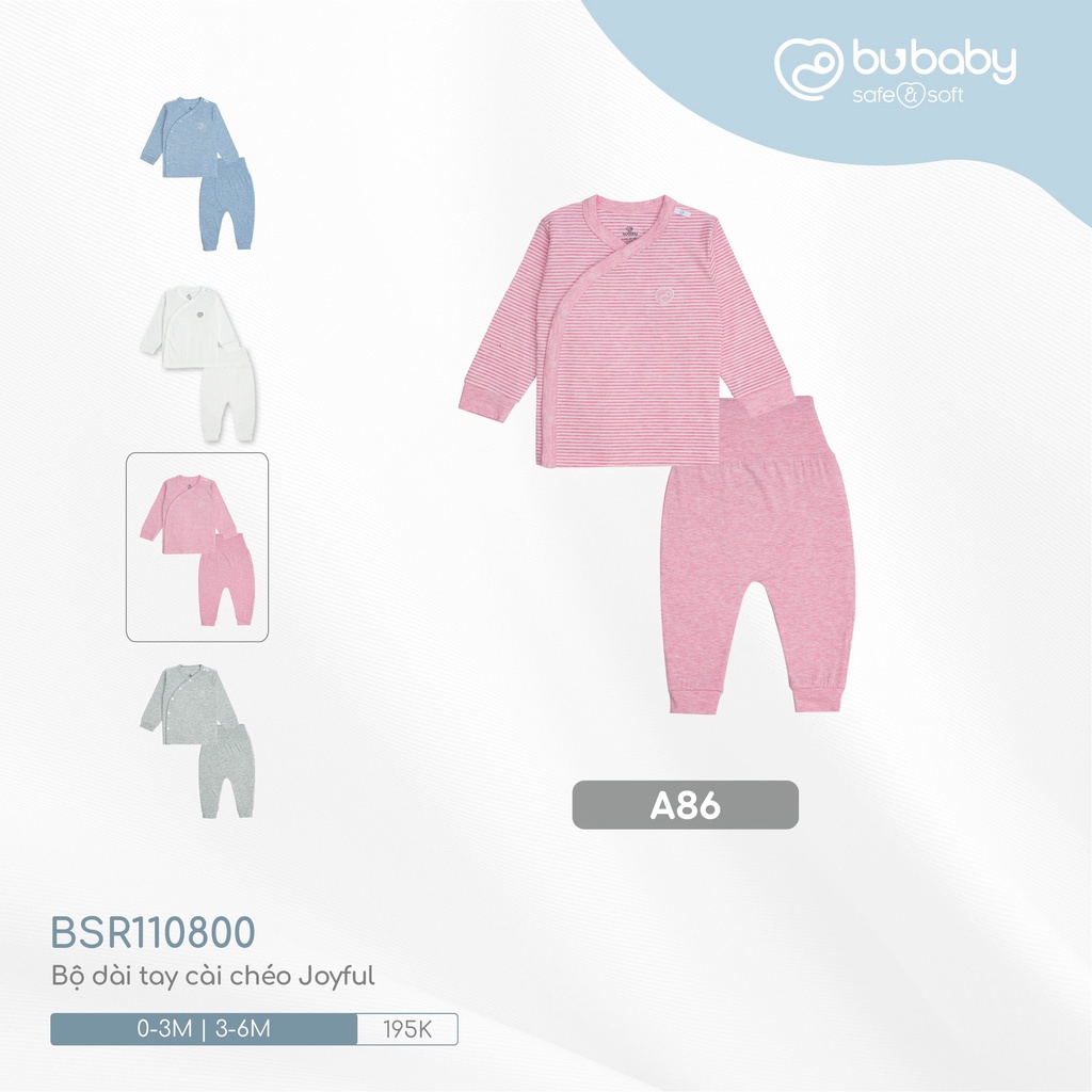 Bộ dài tay sơ sinh Bu Baby Joyful  cho bé so sinh đến 9 tháng