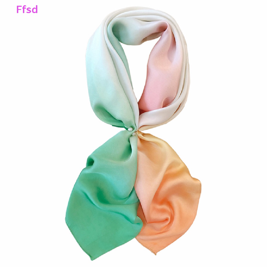 Khăn Choàng Lụa Sa Tanh Vuông Quấn Đầu Thời Trang Mùa Hè Cho Nữ