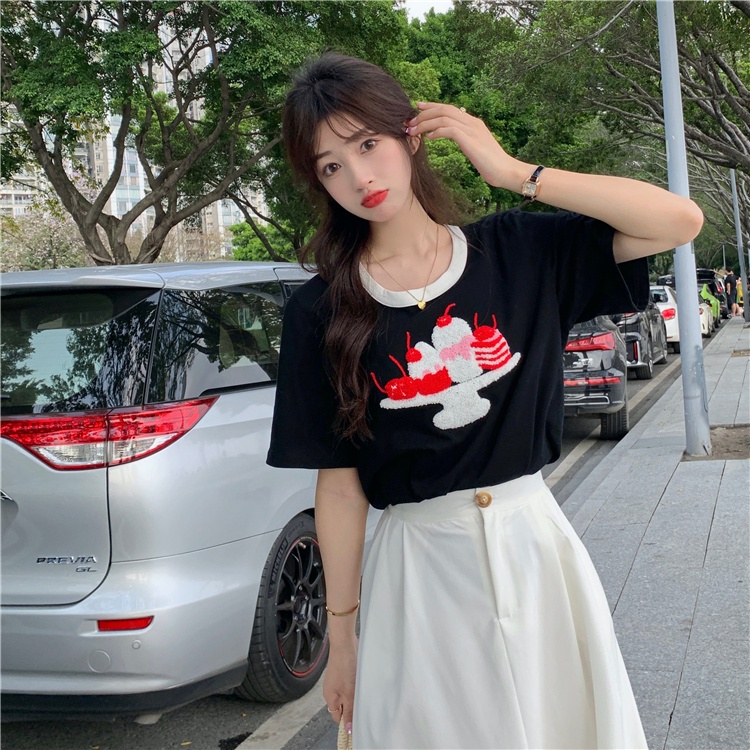 IELGYÁo Thun Tay Ngắn In Hình Dễ Thương Thời Trang Dành Cho Nữ