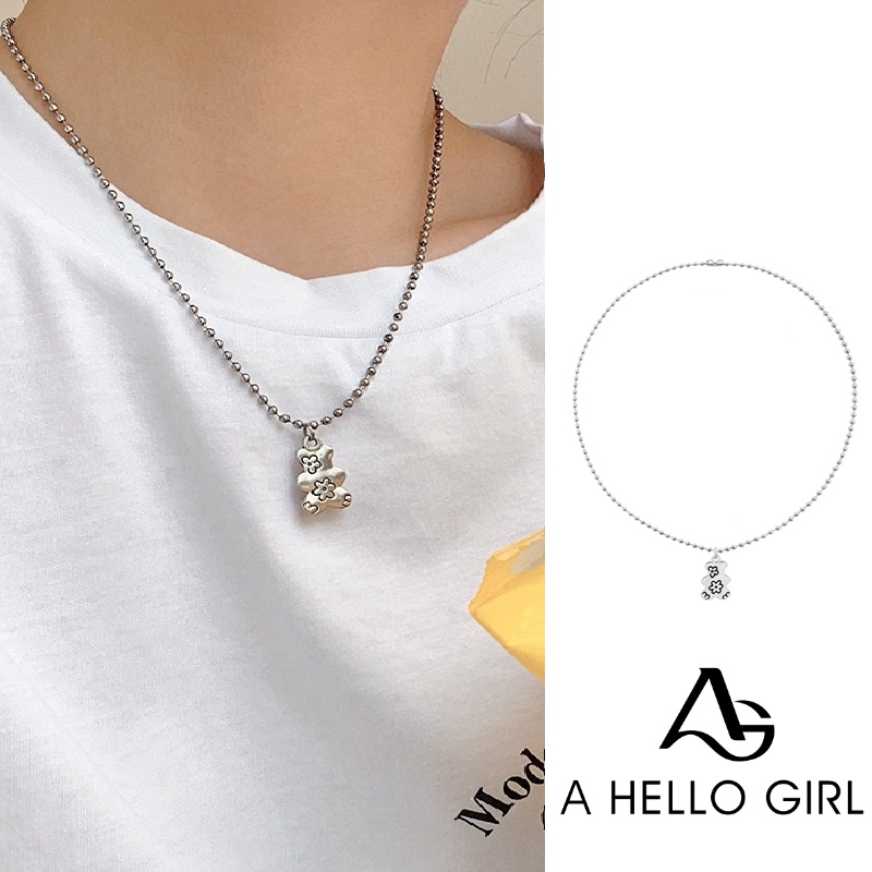Dây chuyền Ahellogirl mặt hình chú gấu xinh xắn dành cho nữ