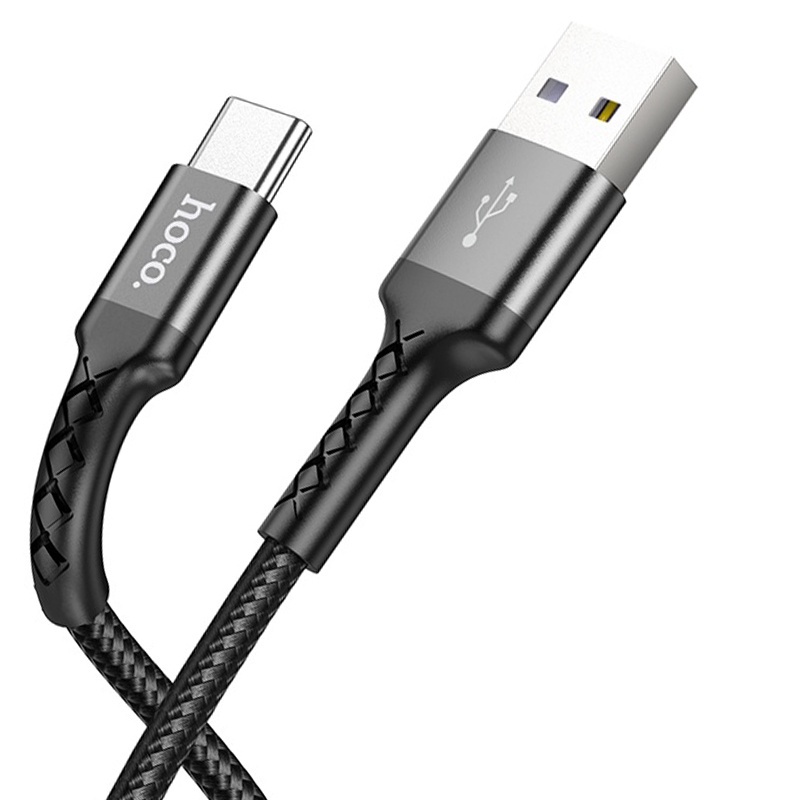 Cáp sạc Hoco sạc nhanh 3A DU25 chân Type-C truyền data ổn định nhanh chóng cho Android dài 1M (Màu Đen )
