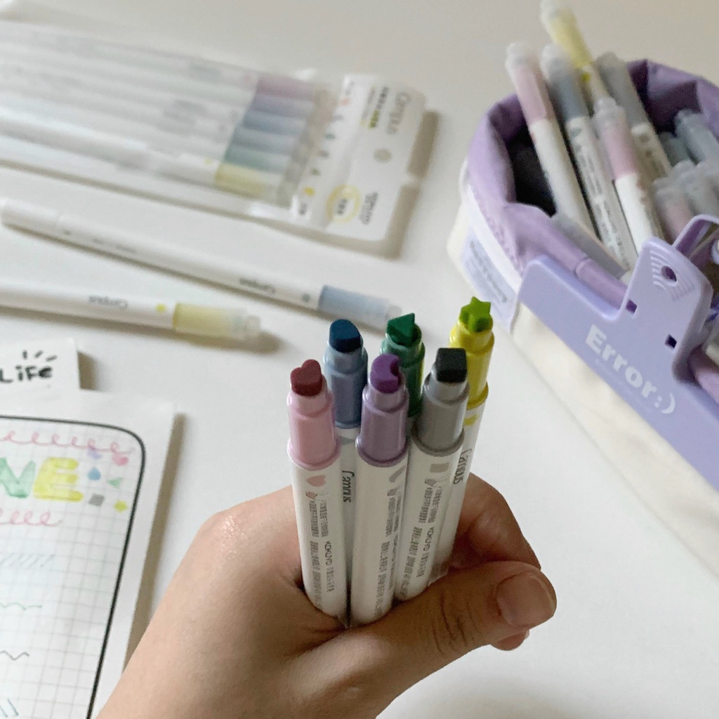 Bút Highlight Kokuyo Campus Stamp Line hai đầu tiện dụng Art Therapy