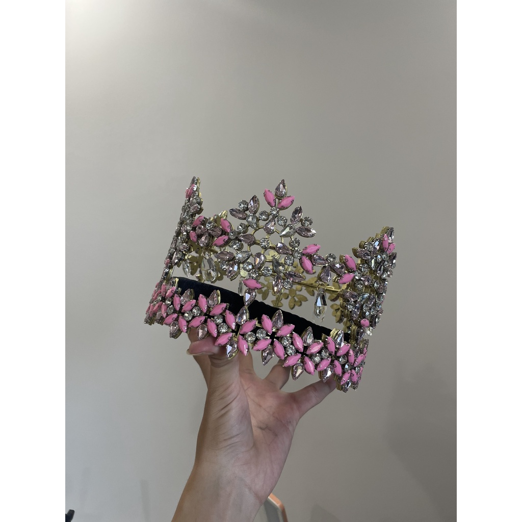 Combo tiết kiệm rọc sẵn + đá đính vương miện MISS WORLD Màu Hồng (KHÔNG PHẢI VƯƠNG MIỆN LÀM SẴN)