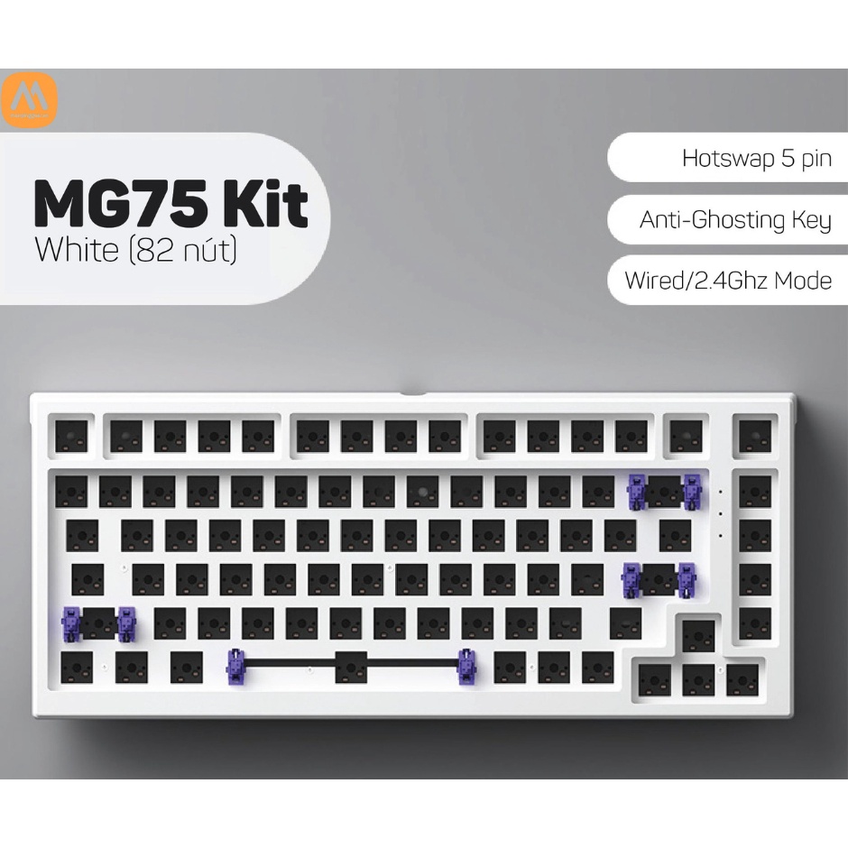 [HÀNG CHÍNH HÃNG]KIT bàn phím cơ MonsGeek MG75 White (Dual Mode / Hotswap 5 pin) | BigBuy360 - bigbuy360.vn