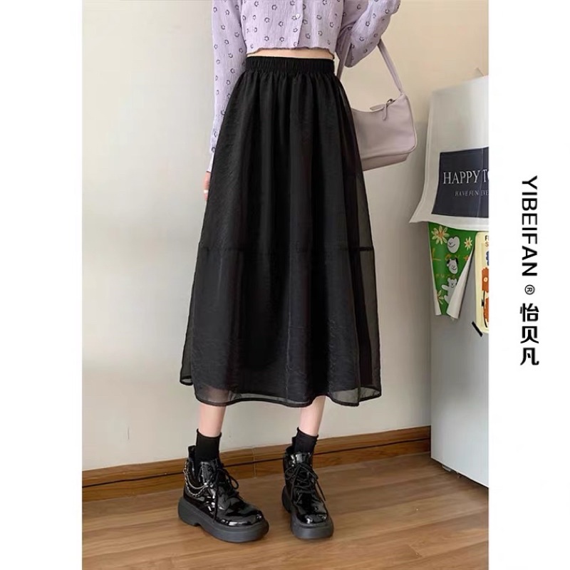 Chân Váy Voan Xoè Dáng Dài, Cạp Chun Có Lót Trong Style