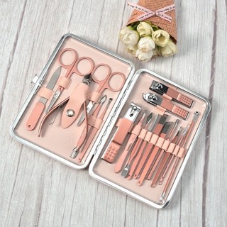 Bộ dụng cụ bấm móng tay 18 món - bộ cắt, bấm dũa móng tay - sét dụng cụ làm móng 3dm 18 chi tiết nail cao cấp