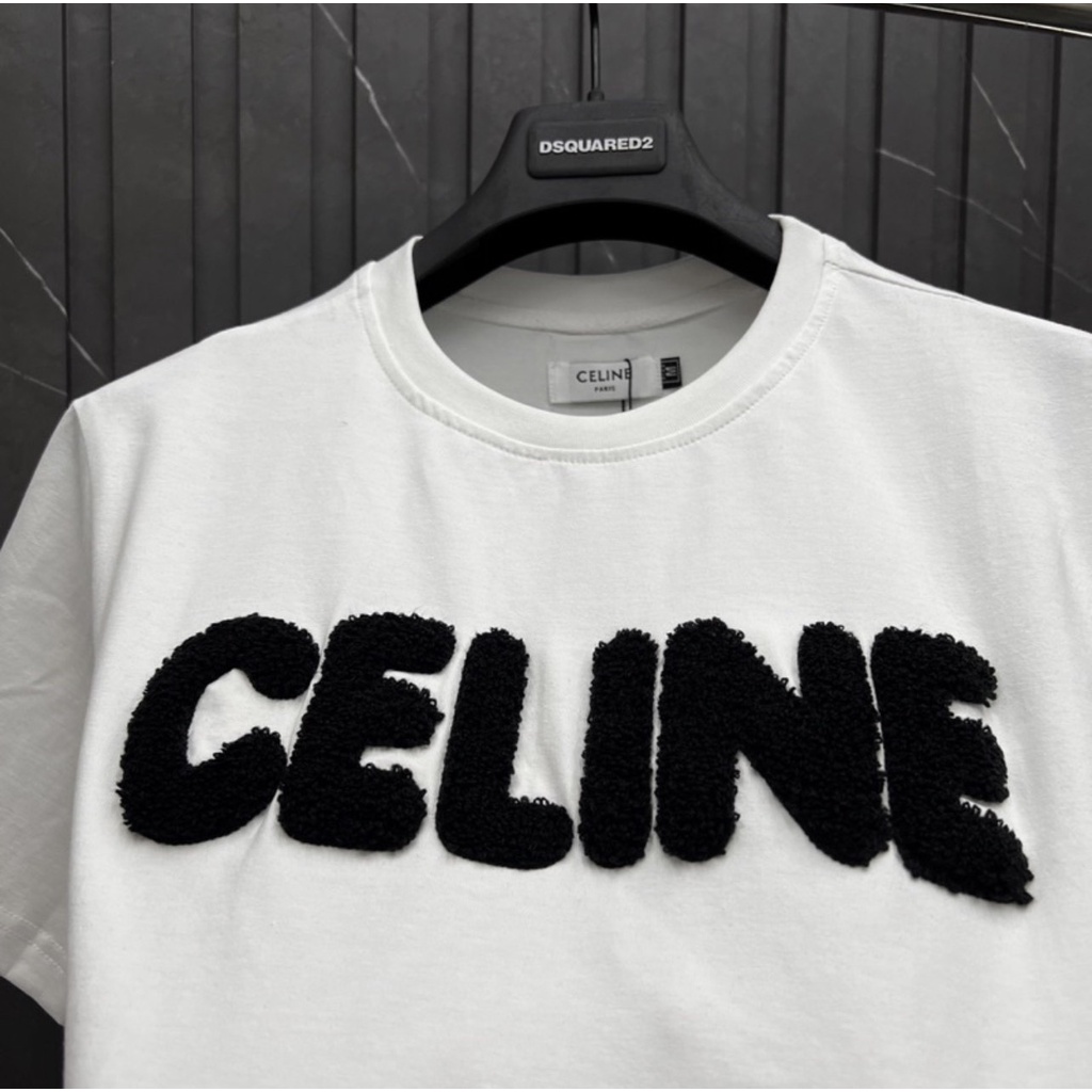 Áo Phông Celine Chất Liệu Cotton Co Gian 4 Chiều , Logo Celine Nổi Cao Cấp Nam Nữ