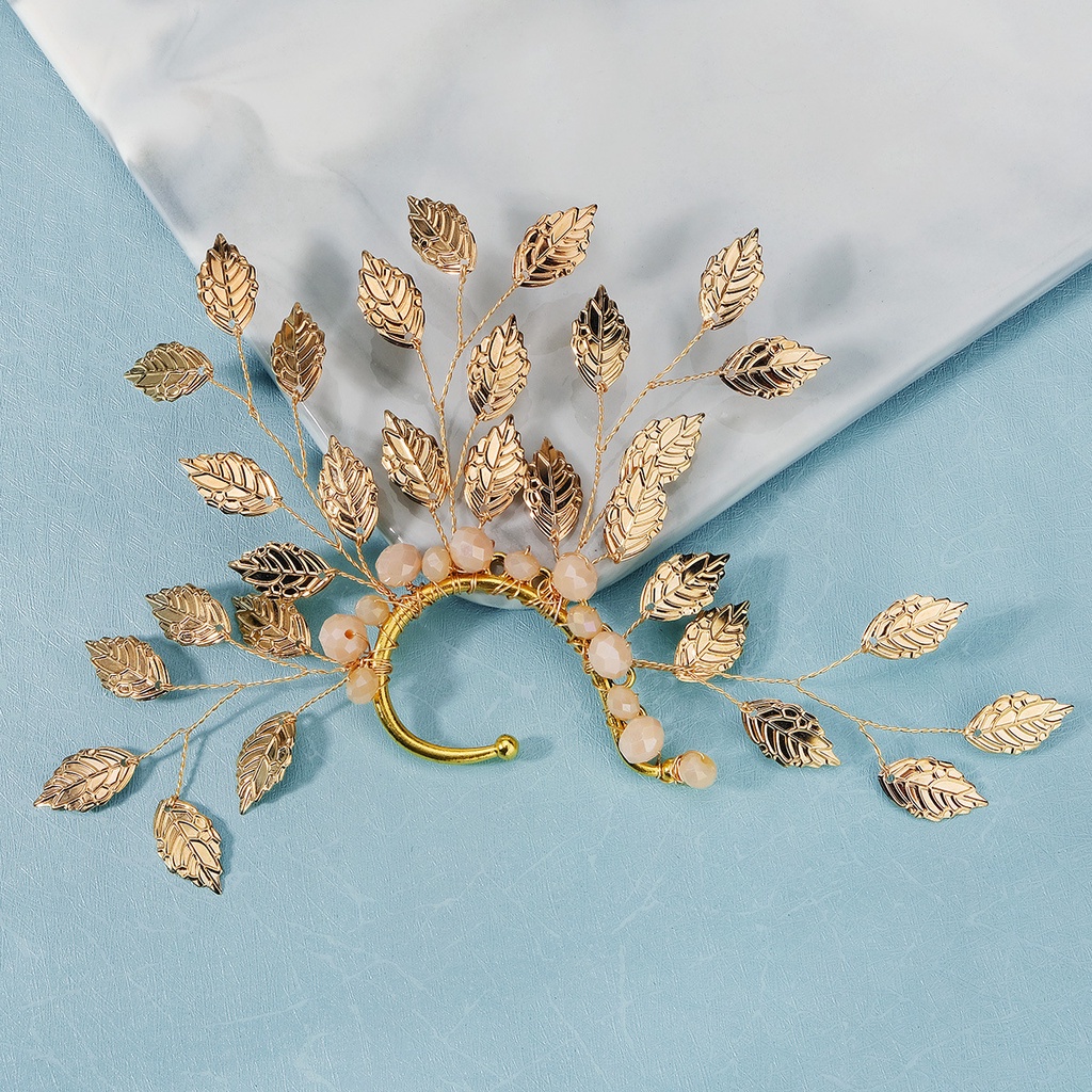 1 Khuyên Kẹp Vành Tai Hình Lá Vàng Phong Cách Vintage Thanh Lịch Dành Cho Nữ