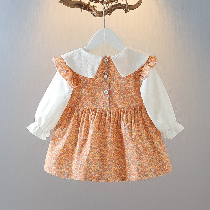 Đầm Bé Gái Từ 0-3 Tuổi Tay Dài Thêu Hoa Dễ Thương