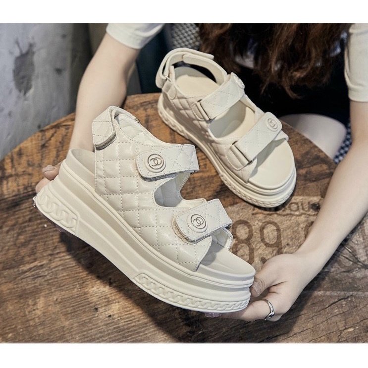 Sandal nữ Ulzzang quai hậu đế độn 7p siêu tôn dáng