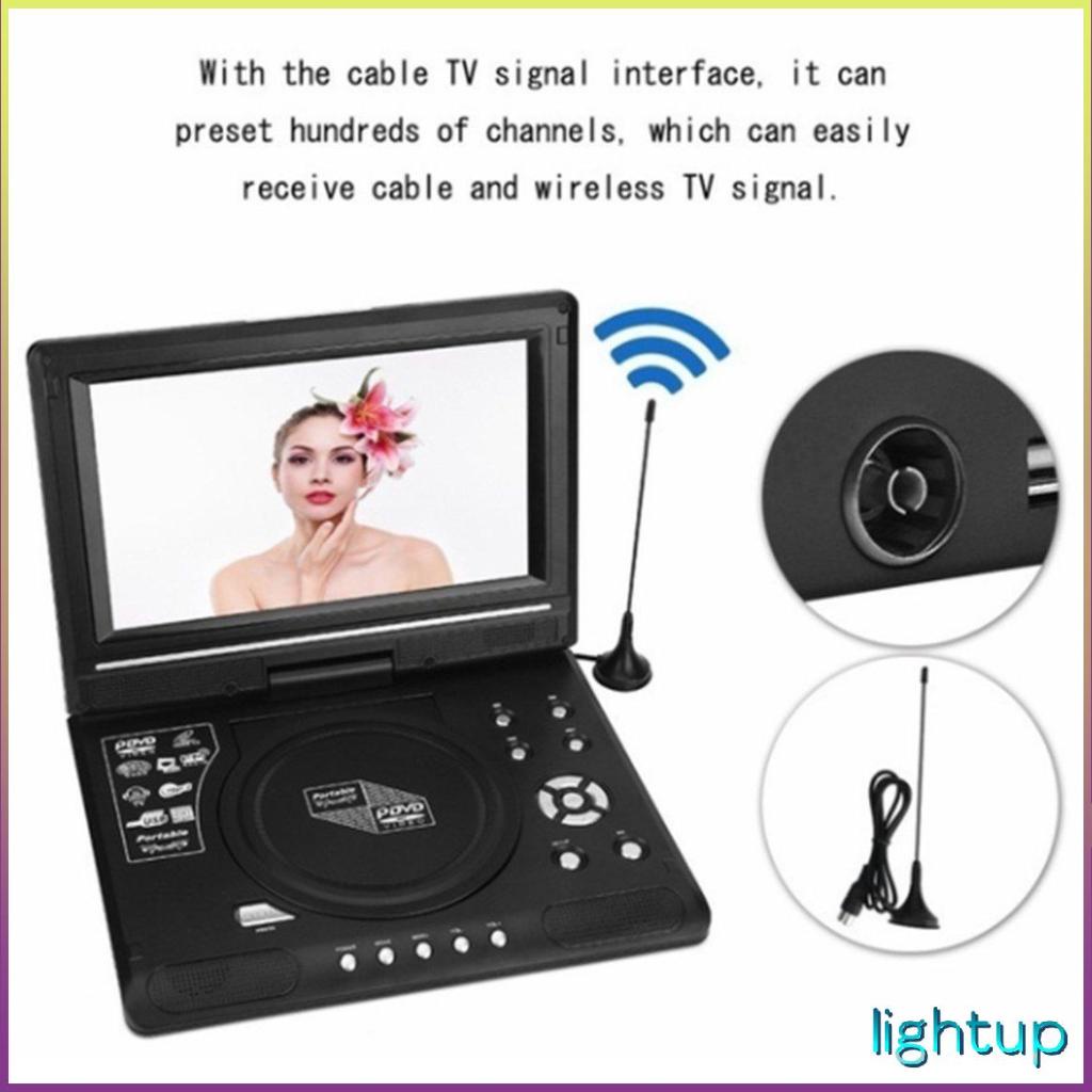 Dvd di động 9,8 inch với tivi mini tích hợp trong pin