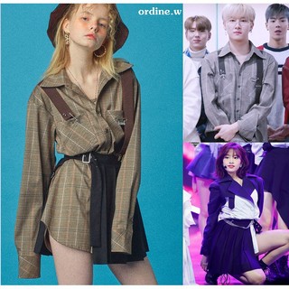 ORDER_set áo váy SUSPENDERS CHECK SHIRT IZ*ONE Yujin, Monsta X I.M, SVT Hoshi