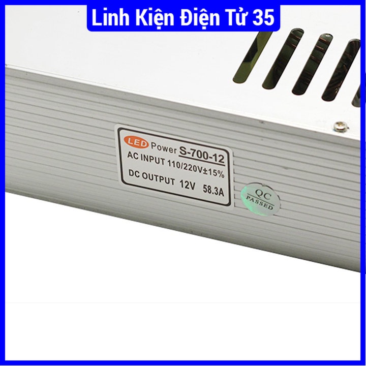 Nguồn tổ ong 12V 60A, sử dụng để cấp nguồn cho một số thiết bị của tủ điện,...