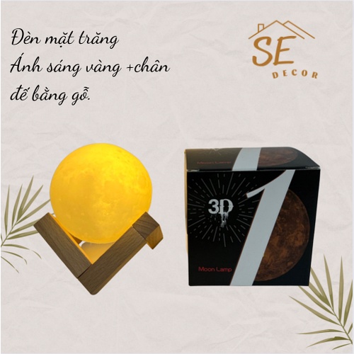 Đèn ngủ mặt trăng 3D, đèn để bàn trang trí- SEDECOR