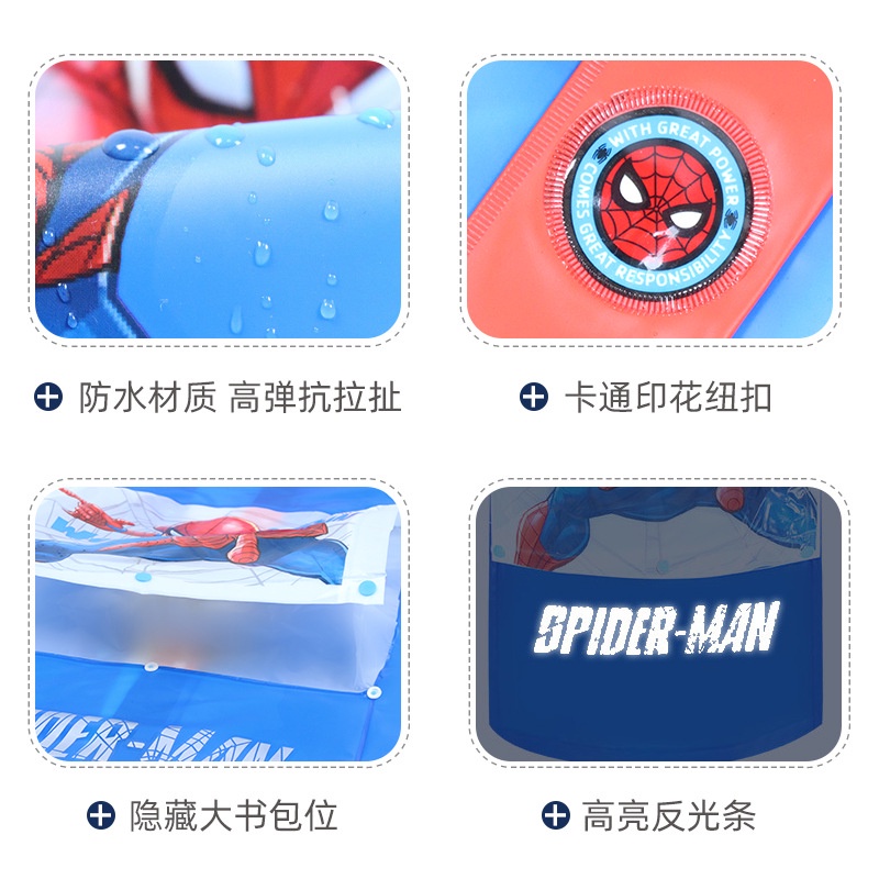 Áo Mưa Đi Học Cho Bé Trai Vành To Bơm Hơi Chống Thấm Nước Hình Người Nhện disney