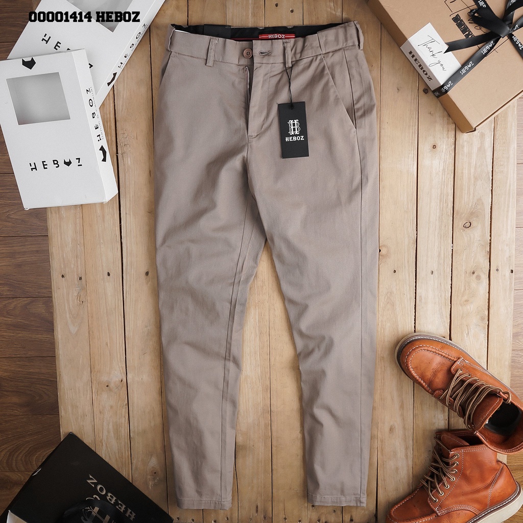 Quần kaki cạp thun ẩn classic Heboz 5M, chất kaki cotton dày dặn, form slim fit - 00001414
