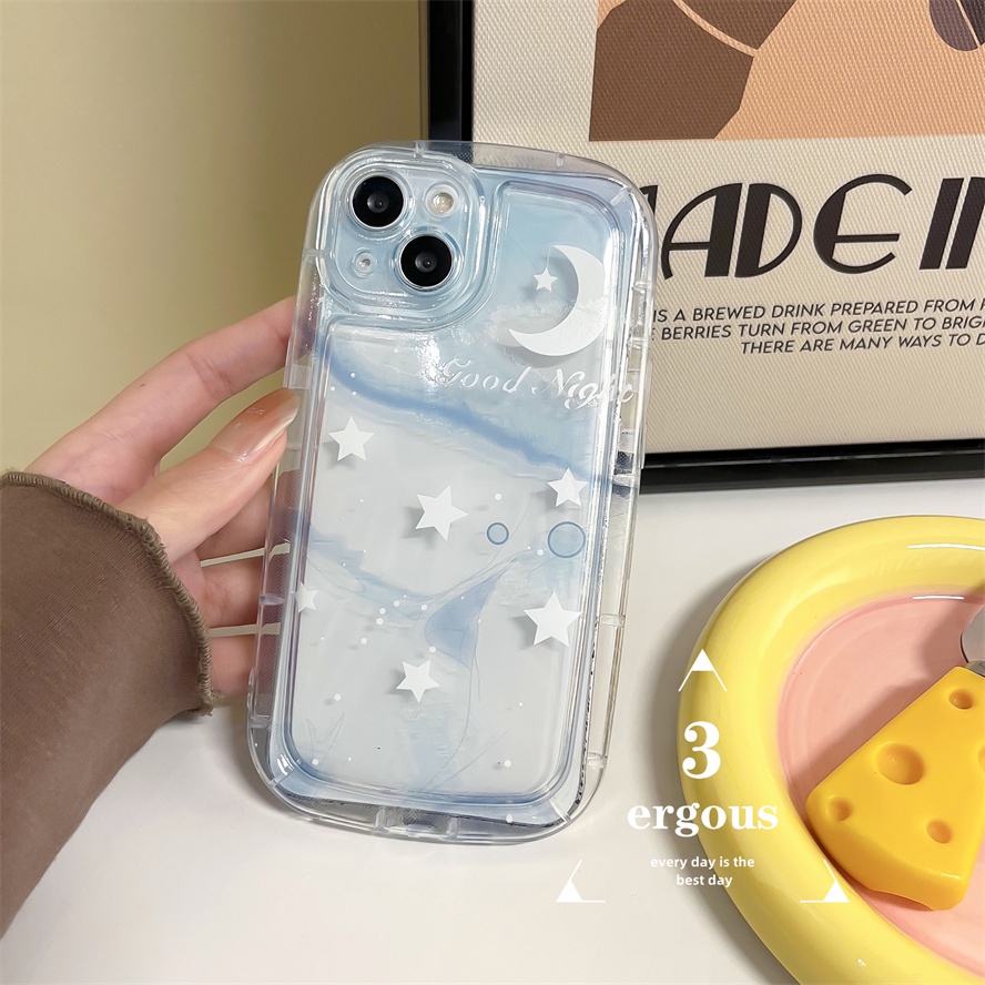 Ốp Điện Thoại TPU Mềm Hình Mặt Trăng Có Đệm Khí Cho IPhone 14 13 12 11 Pro Max SE2020 X XR Xs Max 7 8 Plus