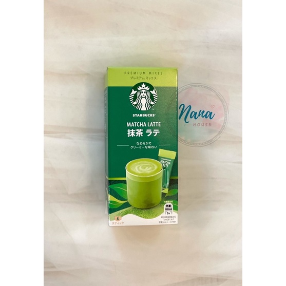 (Mua 1hộp 4gói tặng 1 sữa đặc 40g) Bột Matcha Latte Starbucks Nhật Bản Hộp 4 thanh x 24gram - bill hàng chuẩn ✈️ từ Nhật