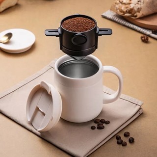 Coffee Filter Double-layer Mesh Paperless Portable Filter Drip Device Foldable keep the surface clean and dry