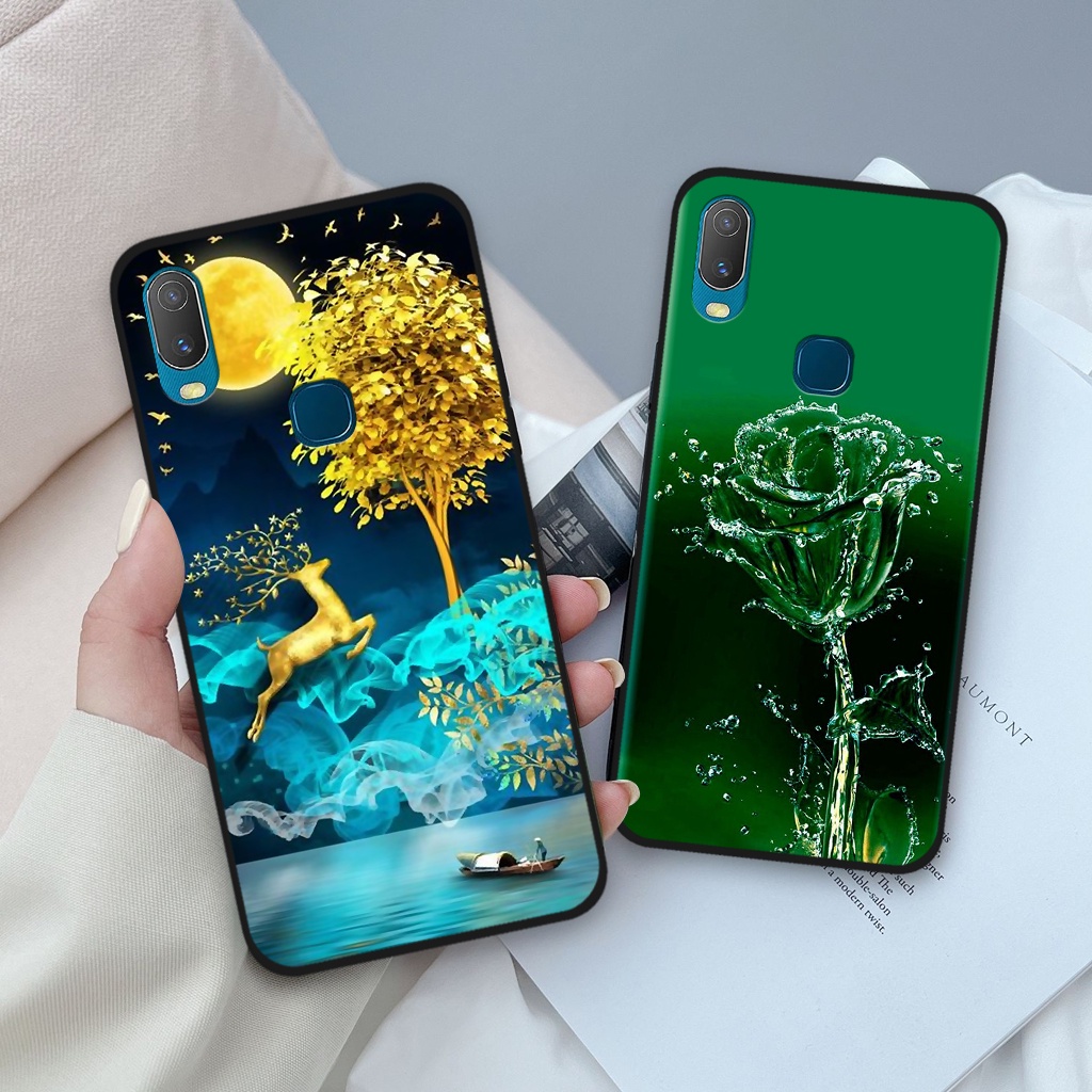 Ốp lưng Vivo Y11 / Vivo 1906, ốp điện thoại vivo hình hoa, hươu nai sang trọng