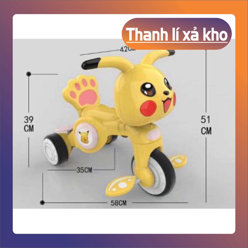 Xe đạp 3 bánh Pikachu phát nhạc cho bé