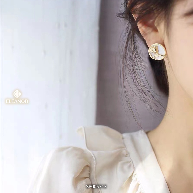 Dây chuyền bông tai nữ Eleanor Accessories bộ trang sức mặt tròn hình hoa hồng phụ kiện trang sức 5283