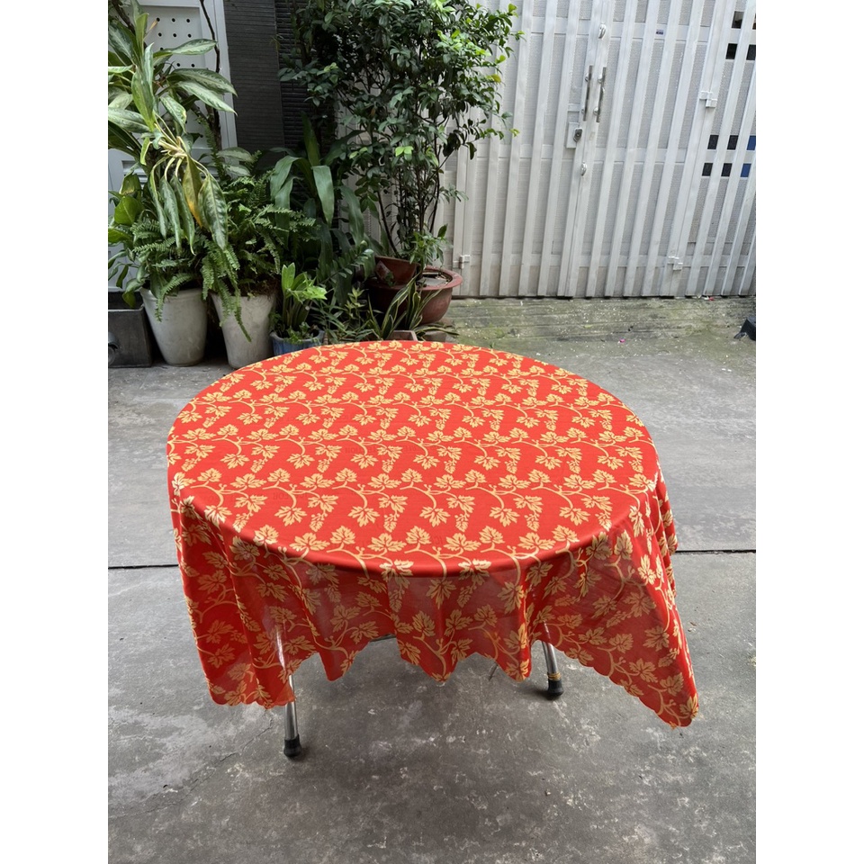 Khăn Trải Bàn Gấm thun bông lá nho