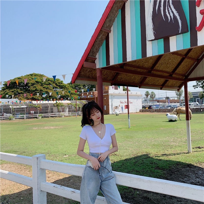 NRVP Áo Thun Tay Ngắn Dáng Ôm In Họa Tiết Thời Trang Đường Phố Hàn Quốc 2023