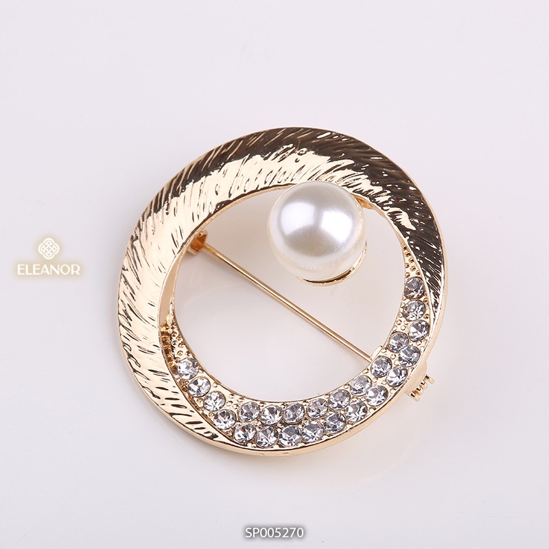Ghim cài áo nữ Eleanor Accessories hình elip đính đá phụ kiện trang sức 5270