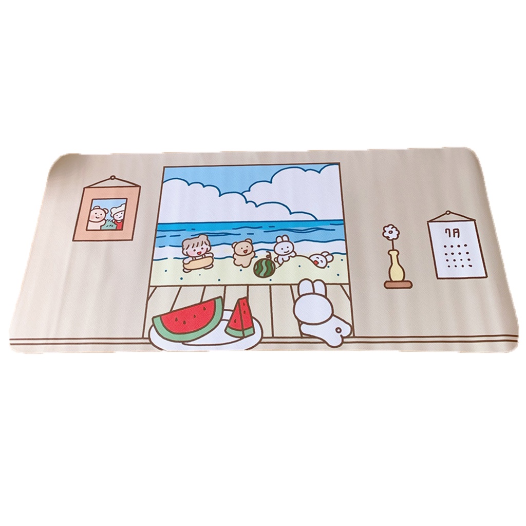 Tấm Lót Chuột Và Bàn Phím Bằng PVC Chống Trượt Chống Thấm Nước Hình Hoa Hướng Dương Dễ Thương